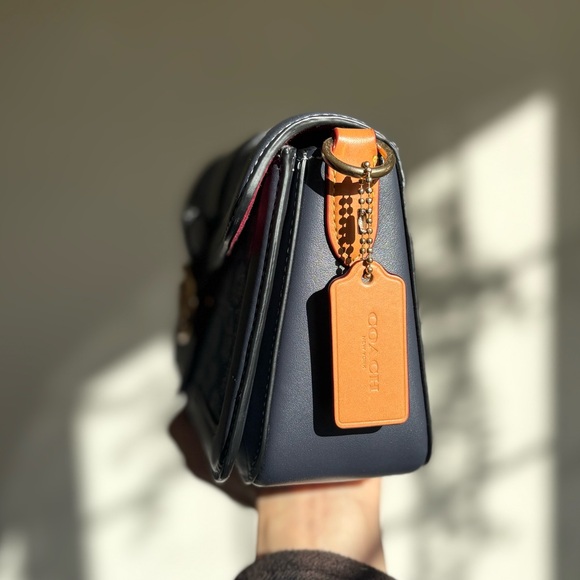 Coach Georgie Shoulder Bag | Chambray Denim (C4064) | Crossbody Strap | LIKE NEW - Picture 3 of 15